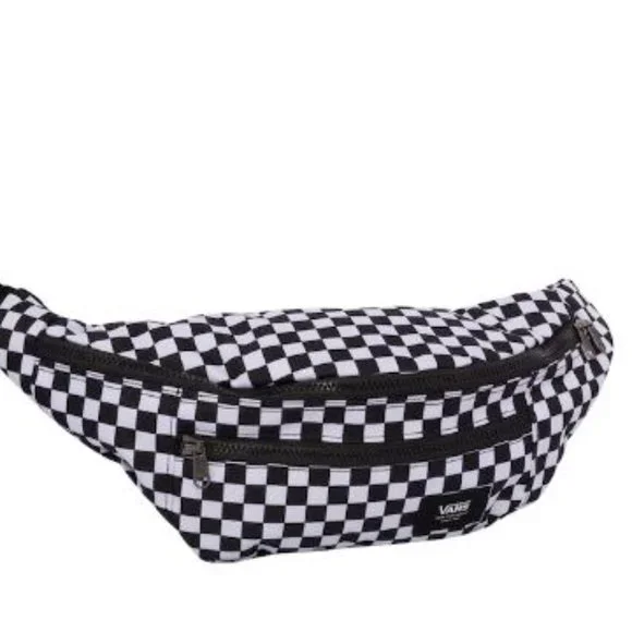 New Vans Ward Black White Checkered Crossbody Fanny Pack Bum Belt Waist Bag - Picture 6 of 17